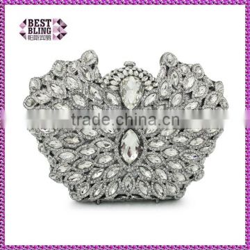 Crystal Material and Clutch Style silver crystal clutch bags ladies handbags woman purses (88171A-S)