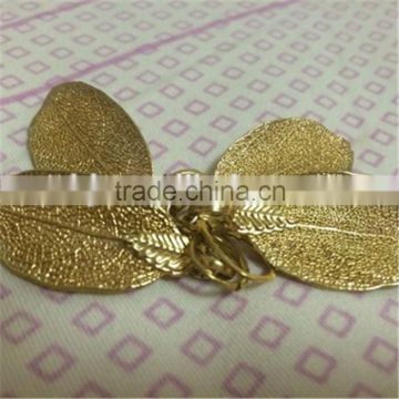 gold leaf plating die casting metal pendant for bags,bead decoration accessory