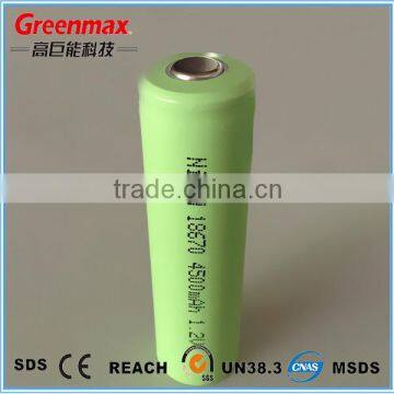 Hot sale 1.2v nimh 18670 rechargeable Battery