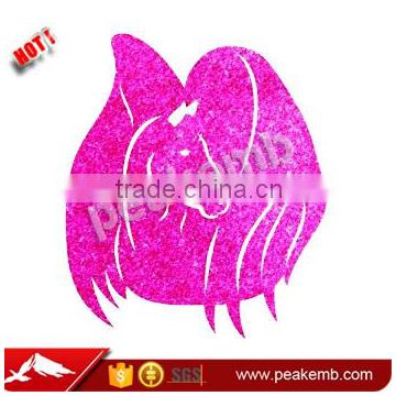 Flo Pink Glitter Vinyl Iron on Mustang Heat Transfer Printable Design for Clothing