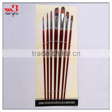 7 Fine Art Paint Brushes for Acrylic, Oil, Watercolors -Long Handles