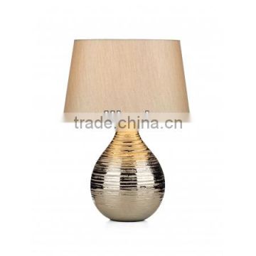 Table Lamp gold color lining style matched with jute lamp shade