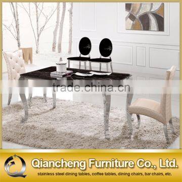 simple stainless steel 4 legs dining table set