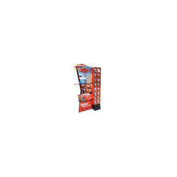 Red Toy Floor Cardboard Display Stands with litho printing , Car Model Display Shelf