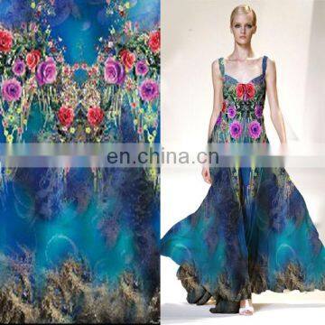 2014 New Style Digital Printed Silk Chiffon Fabric For Spring Dress