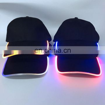 Wholesale OEM price colorful promotional embroidery flashing LED baseball cap