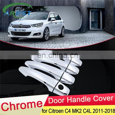for Citroen C4 MK2 C4L 2011 2012 2013 2014 2015 2016 2017 2018 Chrome Door Handle Cover Trim Car Set Car Styling Accessories ABS