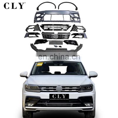 CLY Front Car Bumpers For Volkswagen Tiguan Change to R-Line Body kits Grill front Wheel Arch