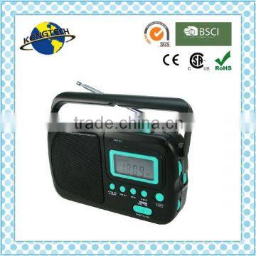 Best Seller Turquoise Portable AM FM Digital Clock Radio