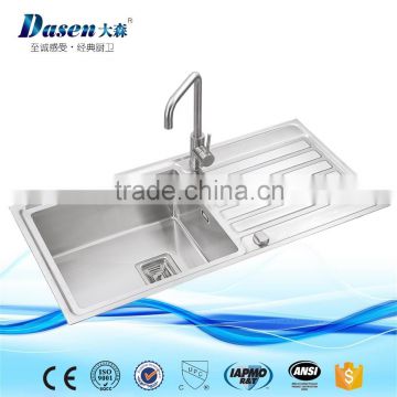 DS10050 single bowl handmade kitchen sink with drainboard                        
                                                Quality Choice