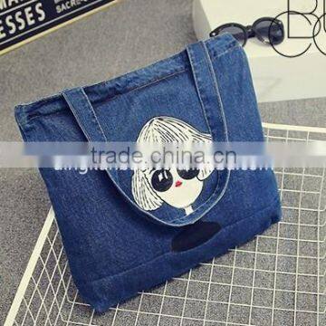 2015 the latest simple design promotional denim bag with logo
