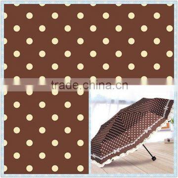 190t dot printing polyester taffeta umbrella fabric with pu coating