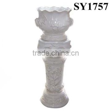 Ceramic pot for sale white glazed roman style pot