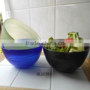 unique black alabaster color glass salad bowl
