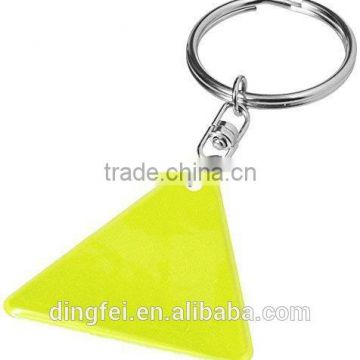 wholesale promotional fluorescent PVC reflective sticker keychain for safety