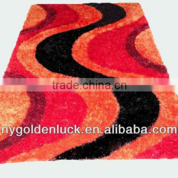 polyester modern silk shaggy carpet