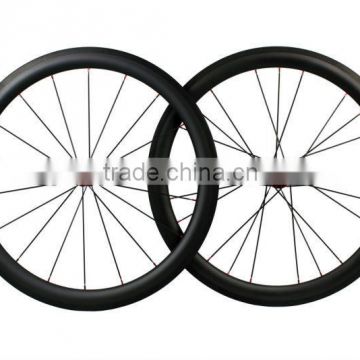 700C No Spoke Hole 50mm Tubular Full Carbon Fiber Road Bike Rim Wheelset