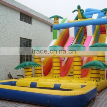 QH-S-40-giant jungle inflatable water slide with pool