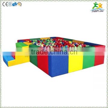 FS-SP-039F customized eco-friendly PVC & EPE & Wood rectangular kids ball pool equipment with ladder and colorful sea-balls