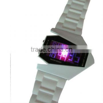 Fashion New Cool Bomer Red LED Men Sport Cuff Silicone Wrist Watch