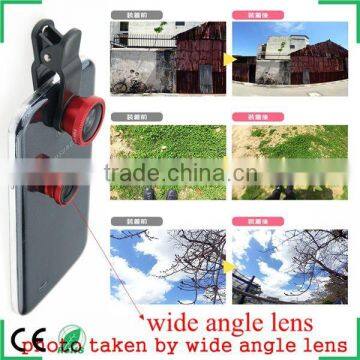 hot new products for 2015 3 in 1 universal mobile phone lens 0.67x wide angle lens+macro lens+fisheye lens