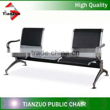 PU leahter cushions public waiting bench chair with table T-8A02S