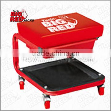 Torin Red PVC Leather Movable Tool Tray Knock Down Roller Seat