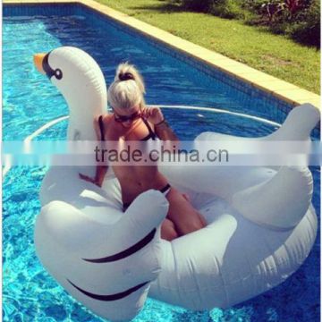 2016 newest White Summer Lake Swimming Water Pool Kids Rideable Swan Inflatable Float Toy