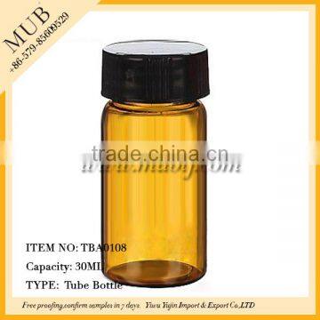 Wholesale 30ml samll pharmaceutical amber glass bottle with screw cap