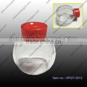 Cleverish portable cute transparent red lid plastic storage jewelry wedding bottle kit