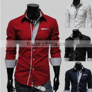 Mens italian slim fit shirts long sleeve casual shirts fashion shirts china gold supplier shirts MOQ 5PCS