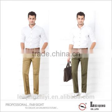 Male Plain Color Shirts and Beige White Army Green Trousers