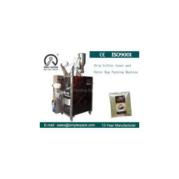 Drip Italy Coffee Bag Packing Machine by Ultrasonic Sealing with Outer Envelop