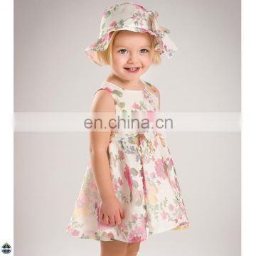 T-GD048 Wholesale Children Clothing Floral Girls Cotton Summer Dress