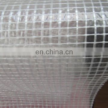 clear white/transparent mesh tarps for greenhouse ,china PE/PVC tarpaulin