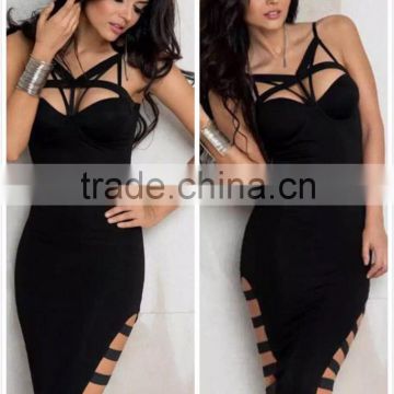 Cocktaik Dresses 2016 hot selling new style hollow out fashion bodycon bandage dress