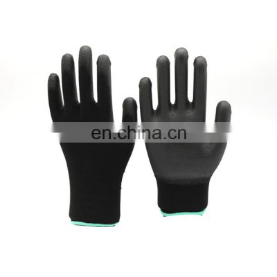 Beautiful Black PU Nylon Safety Working Gloves