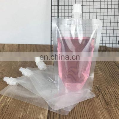 Custom printed bottle shaped pouches spout top aluminum foil freeze alcohol drinking bags for vodka wine packaging pouch