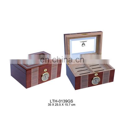 100CT MDF Wood Cigar Humidor Luxury Cigar Boxes With Window