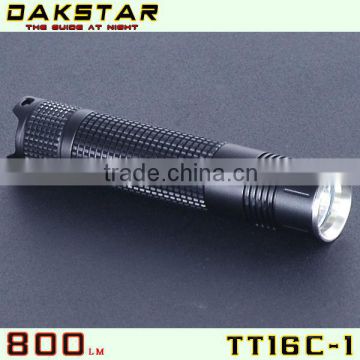 DAKSTAR TT16C-1 800LM CREE XML T6 18650 Aluminum Police Emergency Rechargeable Mini LED Flashlight
