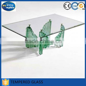 Custom tabletop polished edge tempered glass in different size