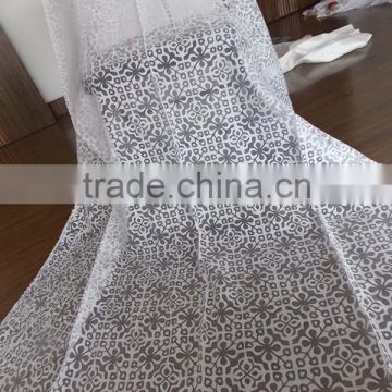 Floral burn out sheer shaoxing curtain faric