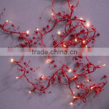 red beads decor light string