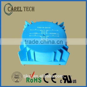 with 2-year product warranty, CE, ROHS approved transformer 120V to 9V, PCB mounted encapsulated toroidal transformer