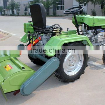small tractor with rotary tiller