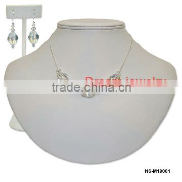 fashion crystal clover pendant necklace set
