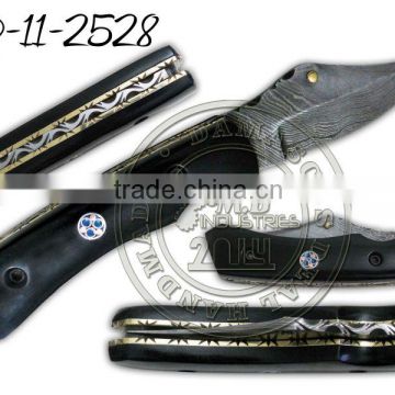 Damascus Steel Folding Knife DD-11-2528