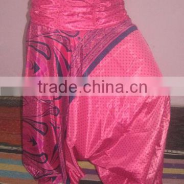 Vintage Silk Sari Baggy Heram Yoga Trouser Ladies Silk Harem Pants
