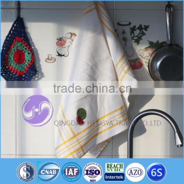 wholesale embroidered plain white cotton kitchen tea towel
