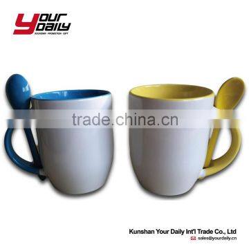 custom logo ceramic coffee mug with spoon ,ceramic tea mug